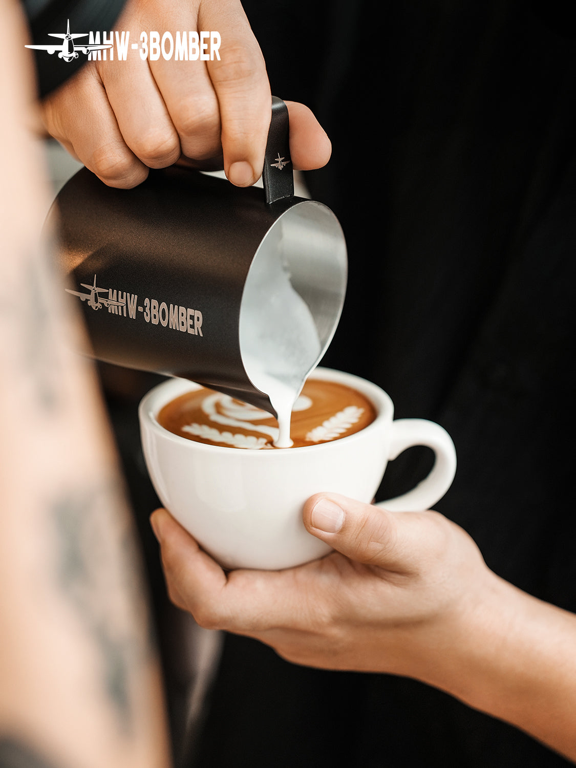 MHW-3BOMBER Latte Art  Süt Potu Mat Siyah 600ml