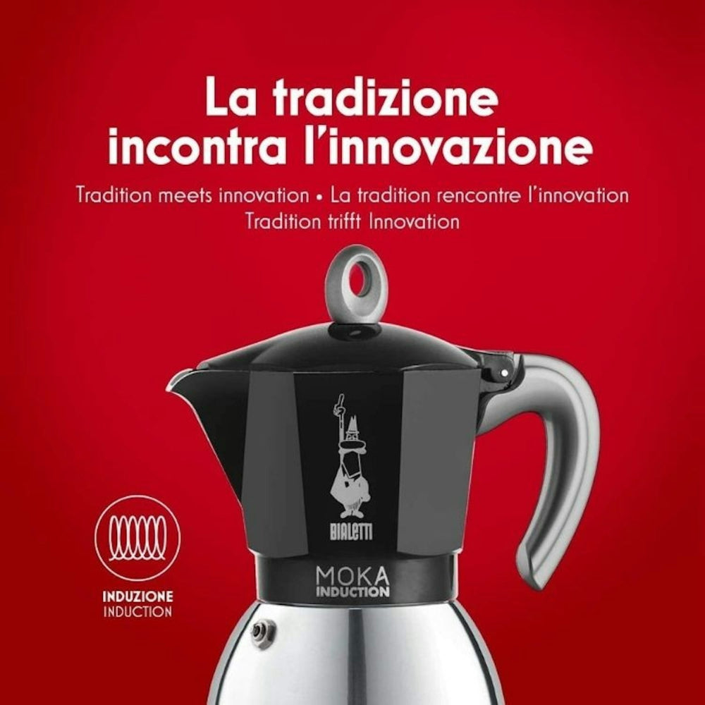 Bialetti İndüksiyon Moka Pot Siyah 2 cup