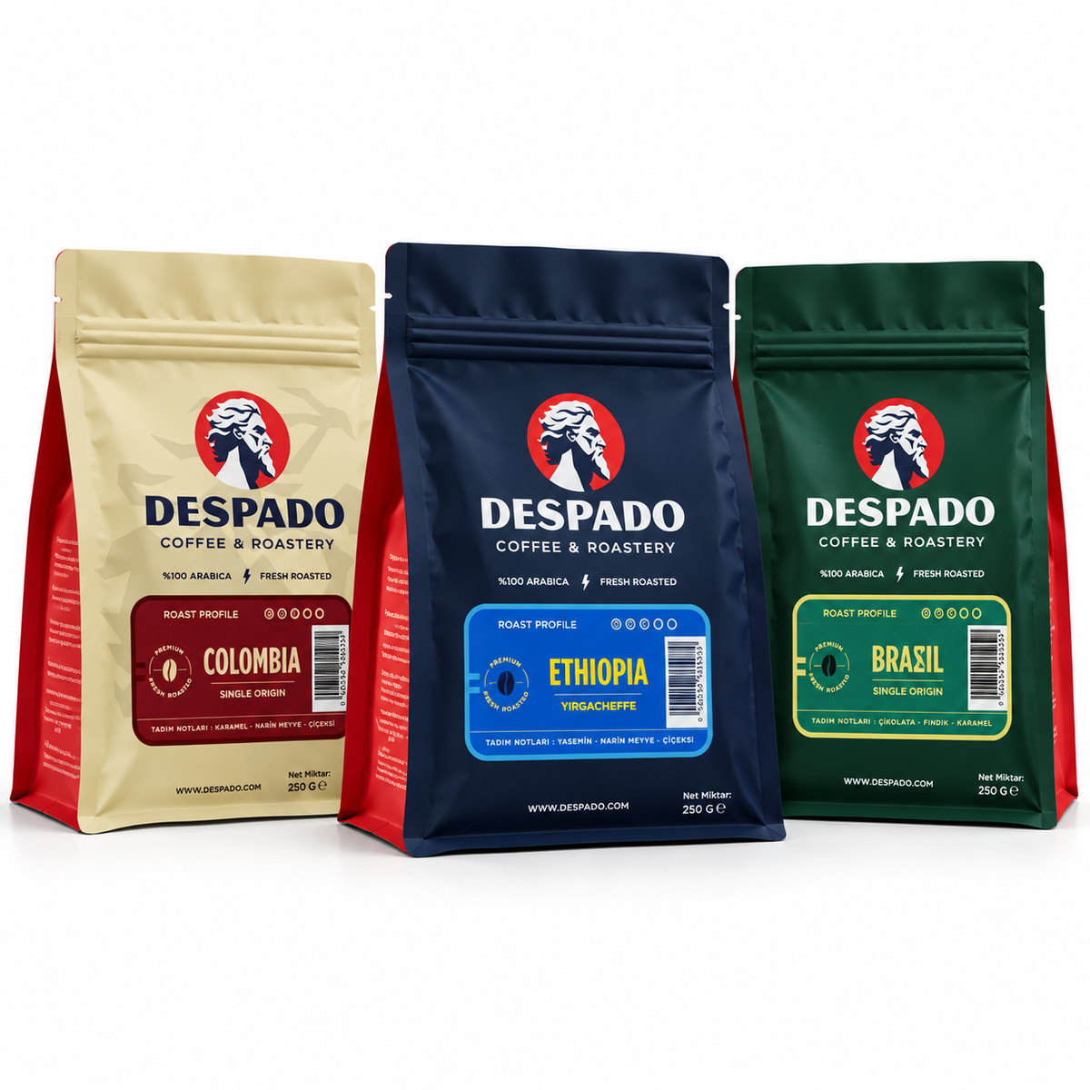 Despado Coffee 3'lü Single Origin Kahve Deneyim Seti