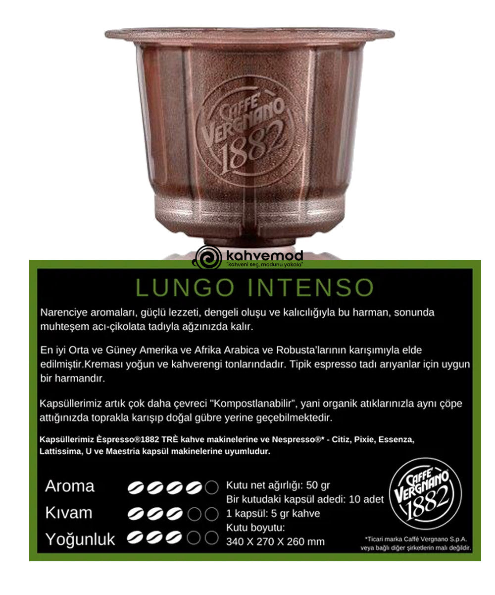 Caffe Vergnano Espresso Lungo 10'lu Kapsül Kahve