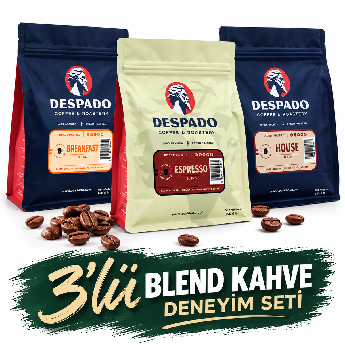 Despado Coffee 3'lü Blend Kahve Deneyim Seti 750 g