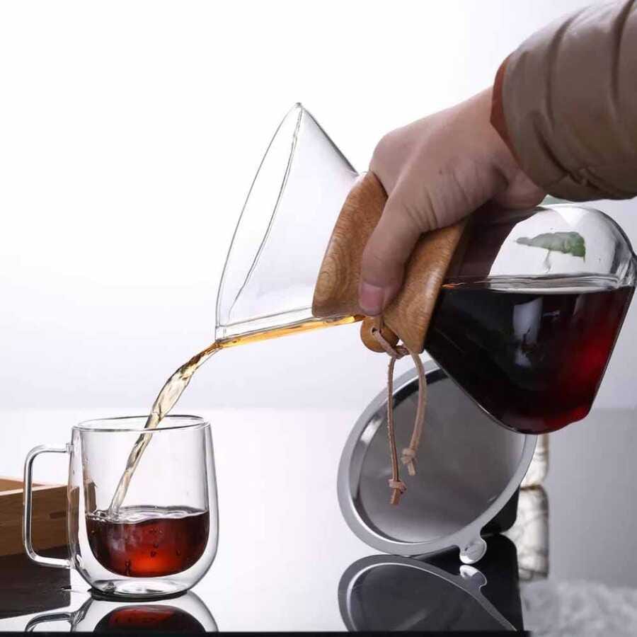 Epinox Pour Over Ahşap Tutacaklı 4 Cup