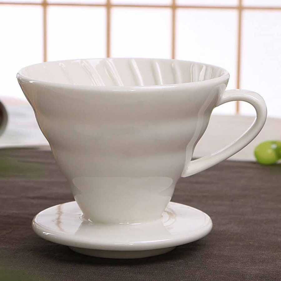 Epinox V60 Seramik Kahve Demleme Dripper Beyaz