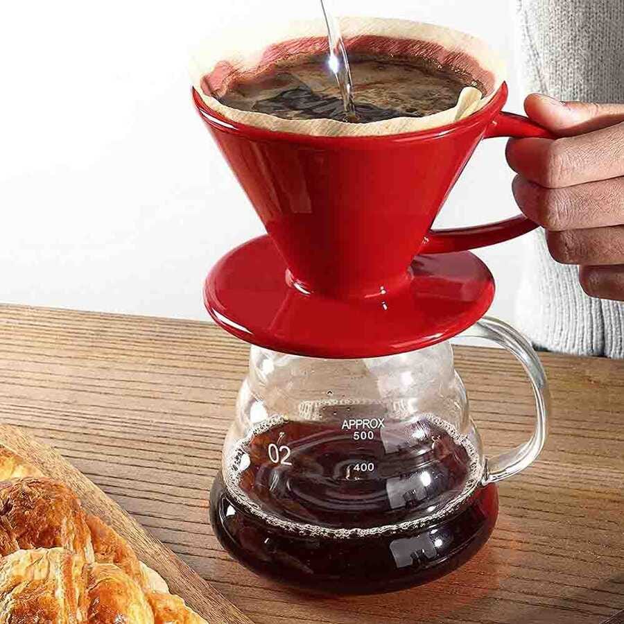 Epinox V60 Seramik Kahve Demleme Dripper Kırmızı