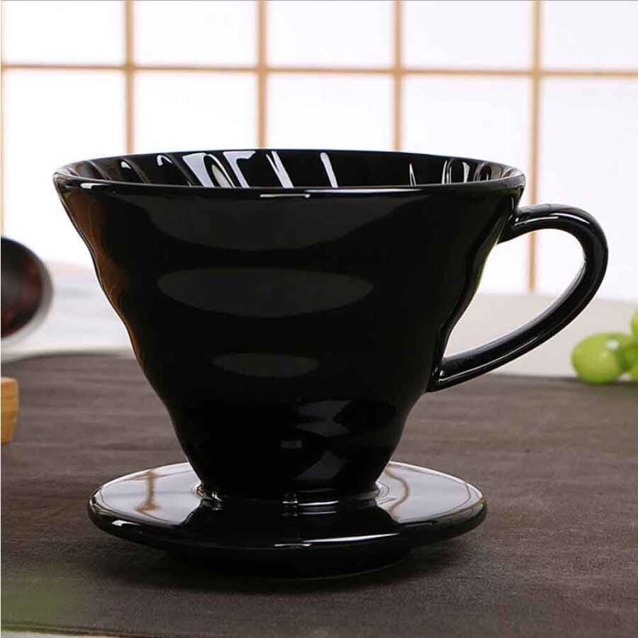 Epinox V60 Seramik Kahve Demleme Dripper Siyah