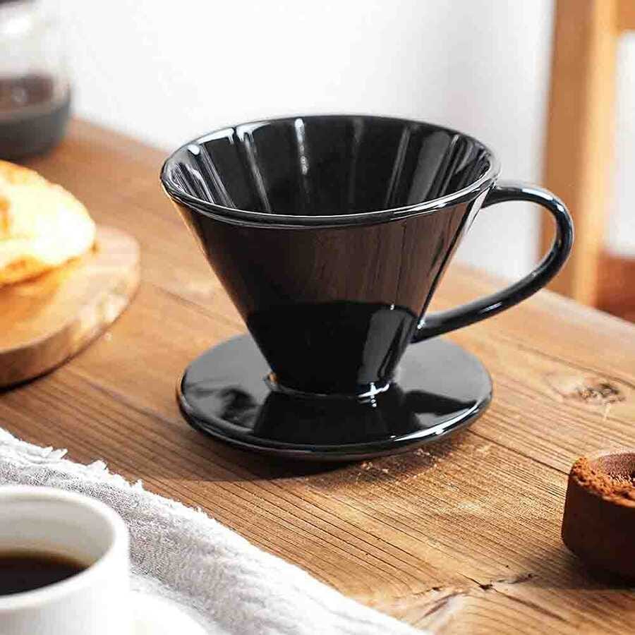 Epinox V60 Seramik Kahve Demleme Dripper Siyah