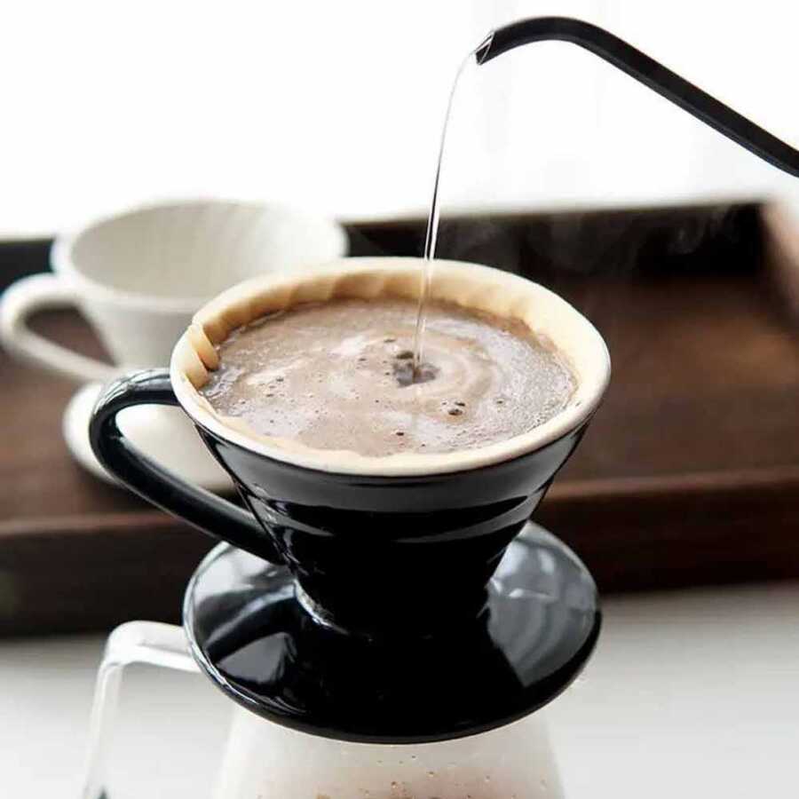 Epinox V60 Seramik Kahve Demleme Dripper Siyah