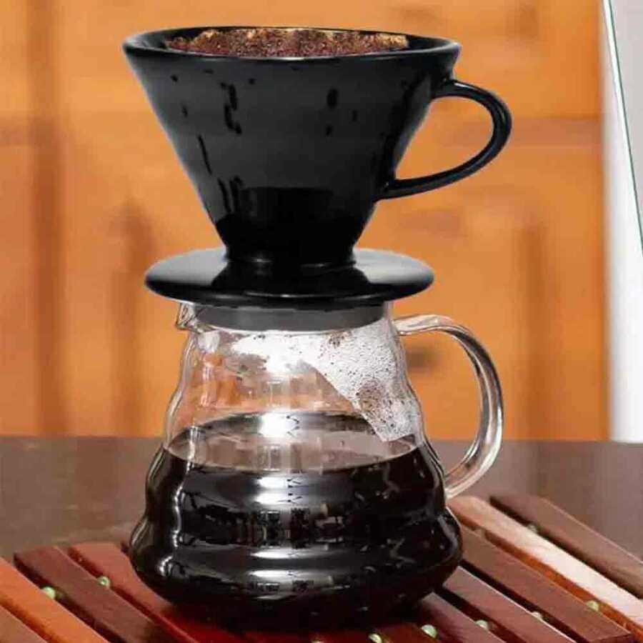 Epinox V60 Seramik Kahve Demleme Dripper Siyah
