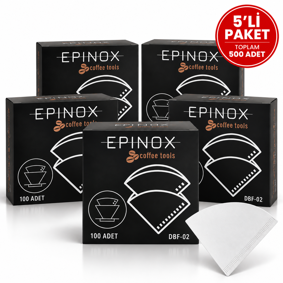 Epinox 02 Filtre Kahve Kağıdı 5'li Paket