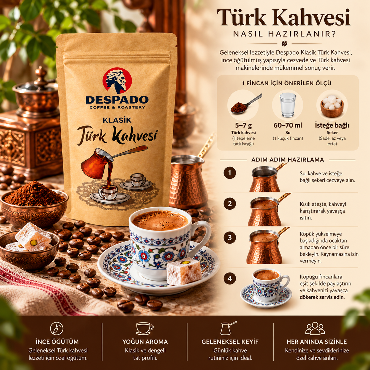 Despado Klasik Türk Kahvesi 100 Gr 5'li Avantaj Paketi