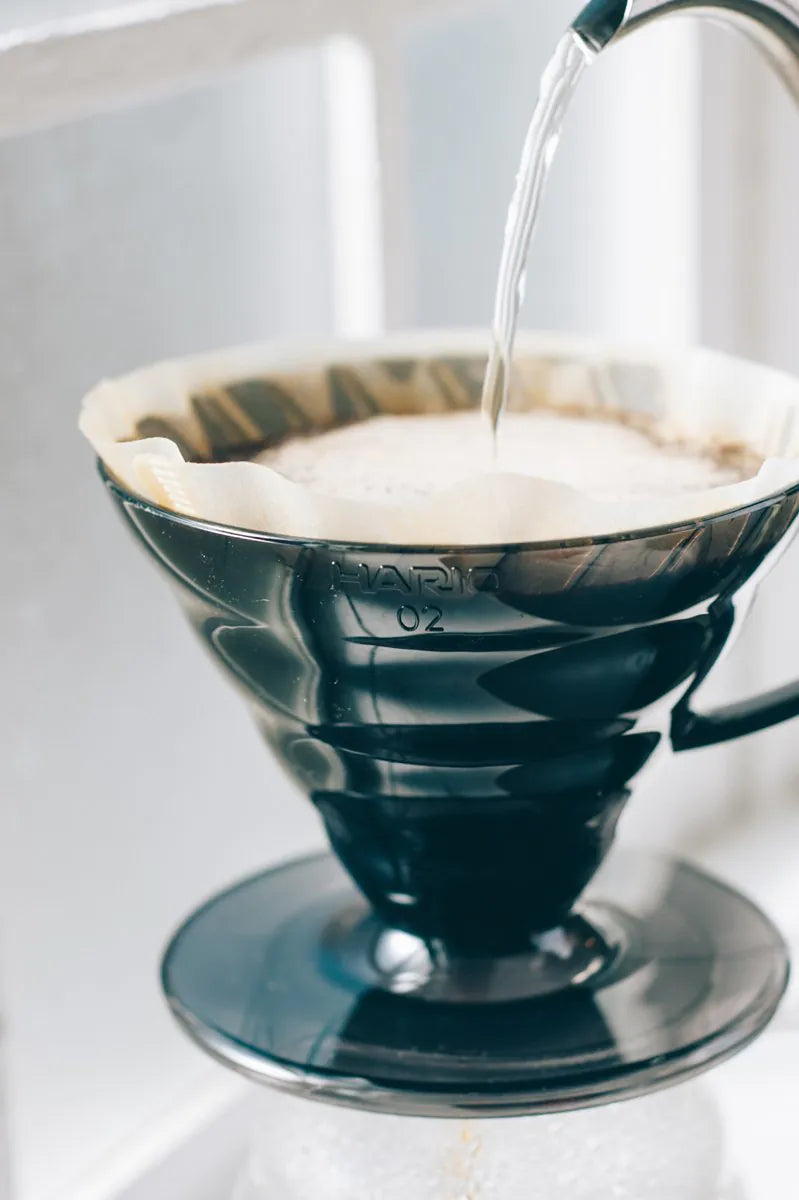 Hario V60 02 Siyah Şeffaf Plastik Dripper ve 40’lı Filtre Kâğıdı Seti