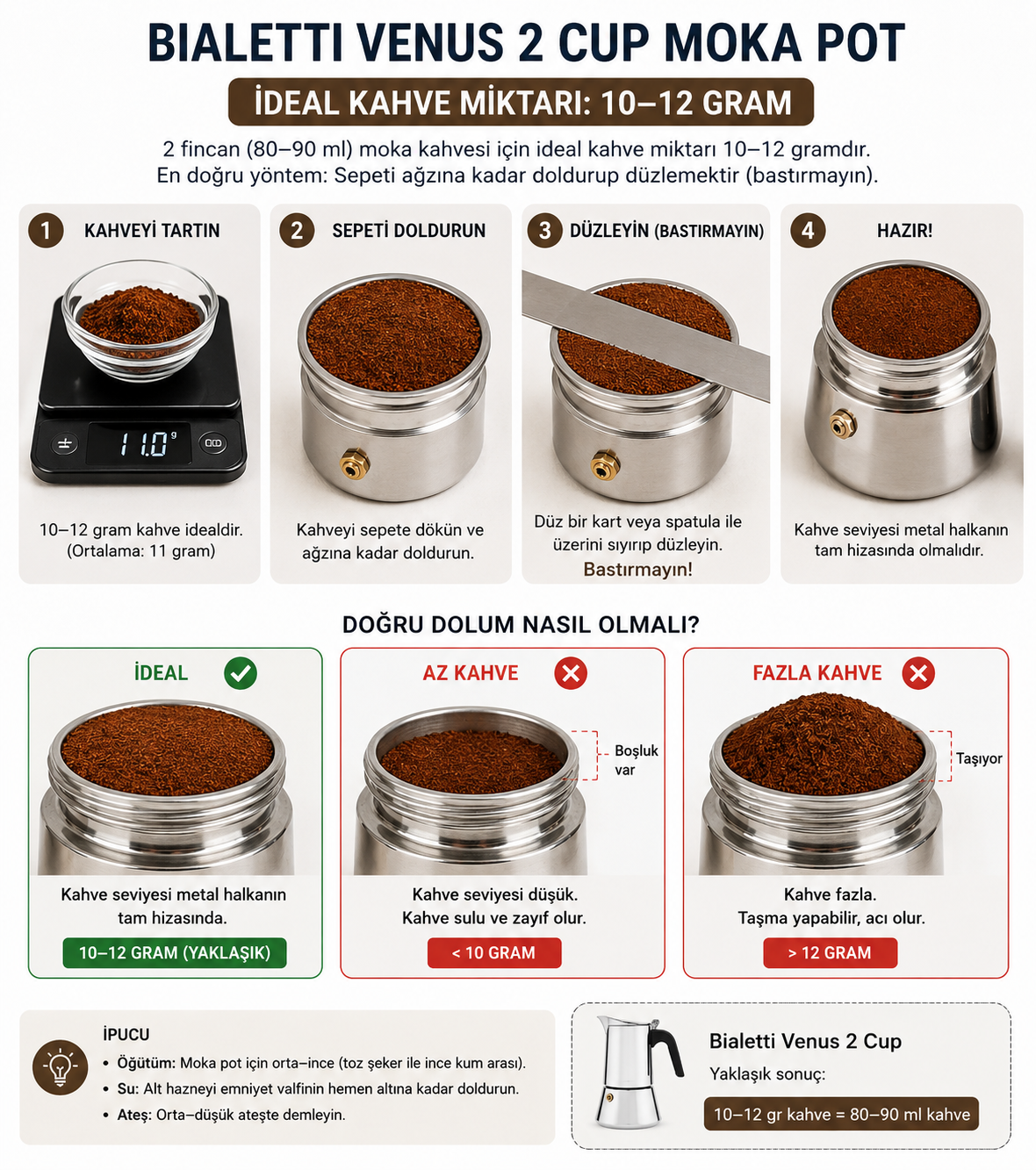 Bialetti Venüs 2 Cup Moka Pot Gri