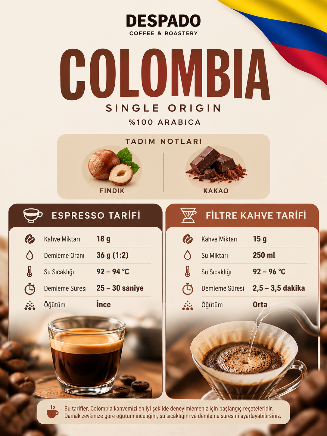 Despado Coffee Colombia Single Origin Kahve 250 g