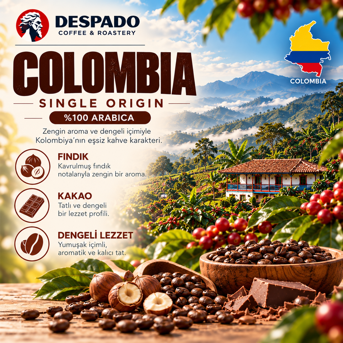 Despado Coffee Colombia Single Origin Kahve 250 g