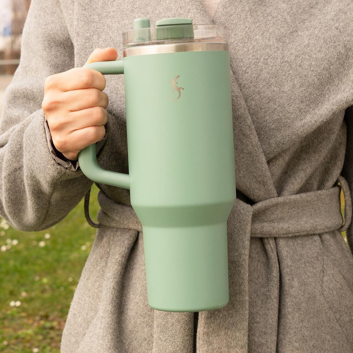 Lurch Big Cup 1.2 L Paslanmaz Çelik Termos Uzatılabilir Pipetli Çift Katmanlı Sızdırmaz Termos