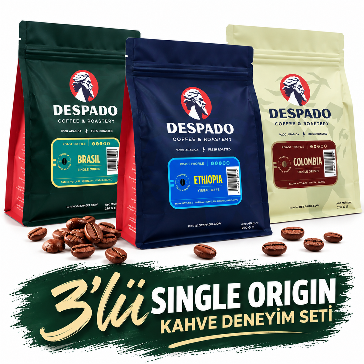 Despado Coffee 3'lü Single Origin Kahve Deneyim Seti