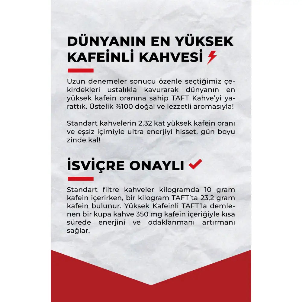 Taft Coffee Yüksek Kafeinli Kahve