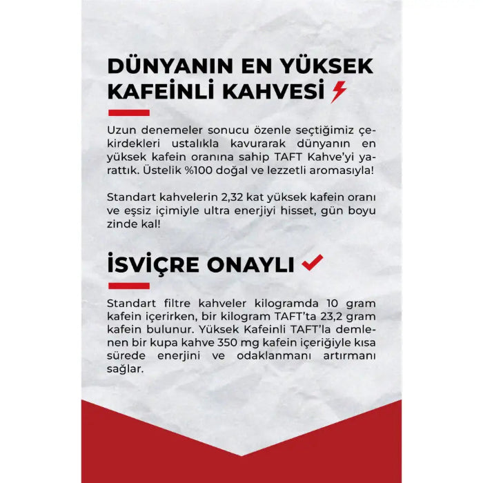 Taft Coffee Yüksek Kafeinli Kahve