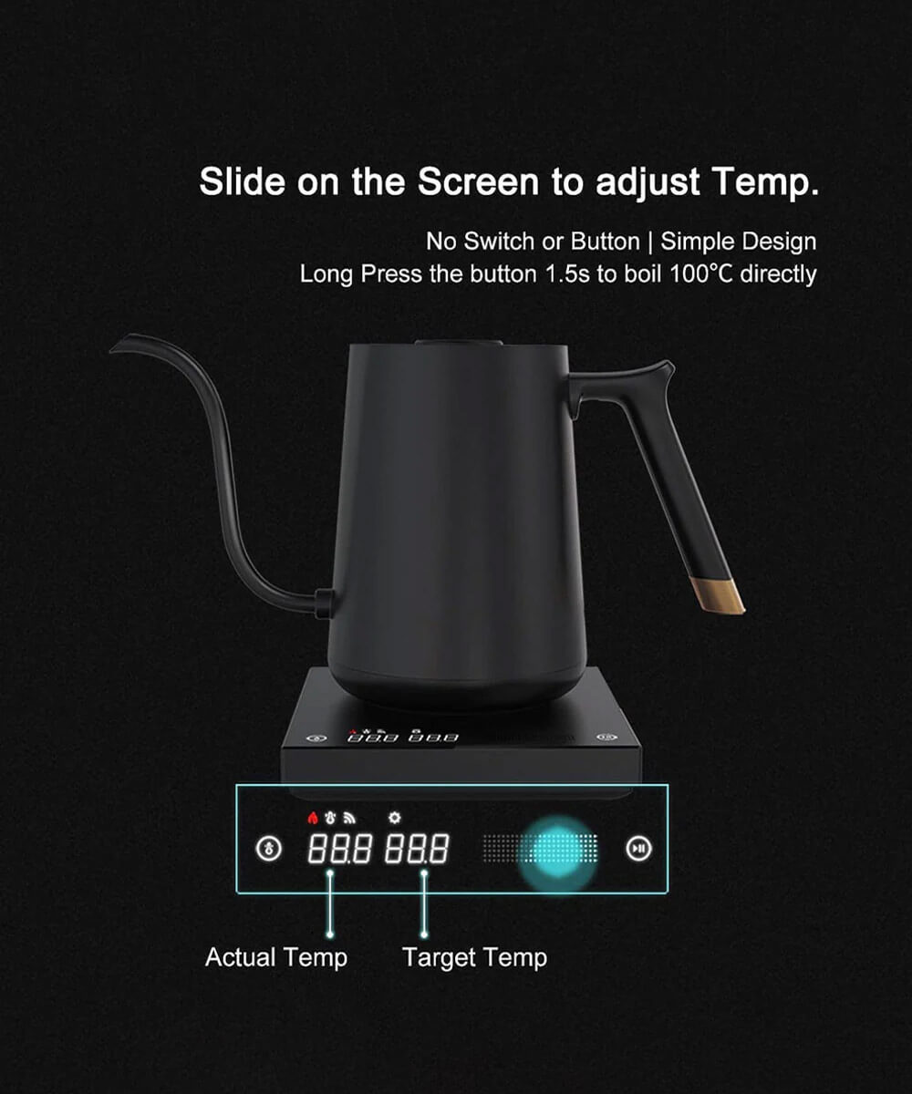 Timemore Fish Pour-Over Elektrikli Isı Ayarlı Gooseneck Kettle