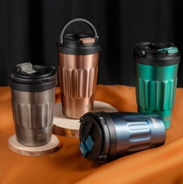 Tyeso Coffe Mug Vakumlu Paslanmaz Çelik Taşıma Kulplu 400ML