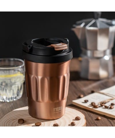 Tyeso Coffe Mug Vakumlu Paslanmaz Çelik 400 ML Taşıma Kulplu