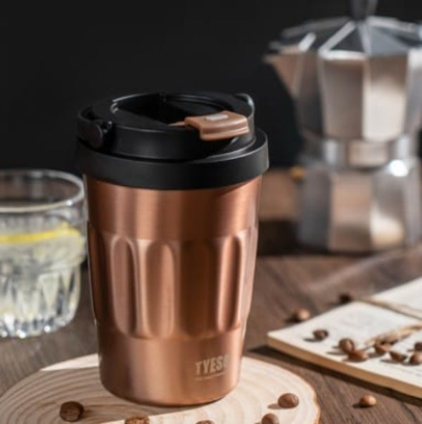 Tyeso Coffe Mug Vakumlu Paslanmaz Çelik Taşıma Kulplu 400ML