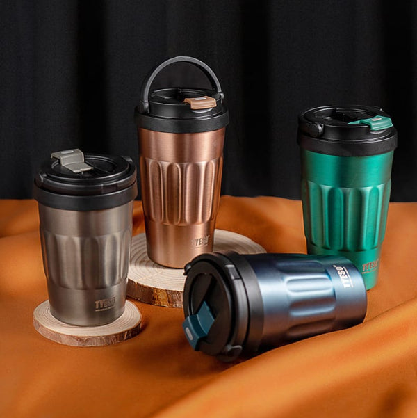 Tyeso Coffe Mug Vakumlu Paslanmaz Çelik Taşıma Kulplu 500ML