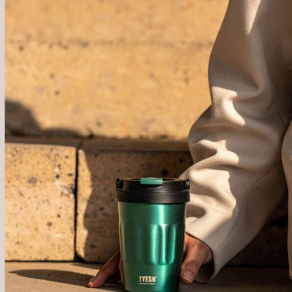 Tyeso Coffe Mug Vakumlu Paslanmaz Çelik Taşıma Kulplu 500ML