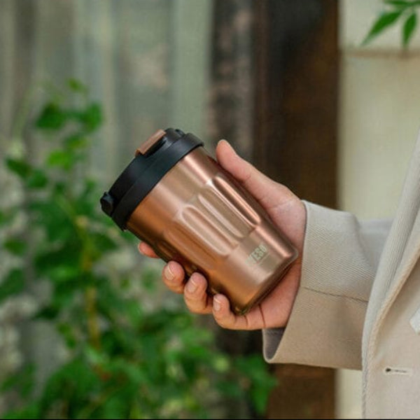 Tyeso Coffe Mug Vakumlu Paslanmaz Çelik 400 ML Taşıma Kulplu