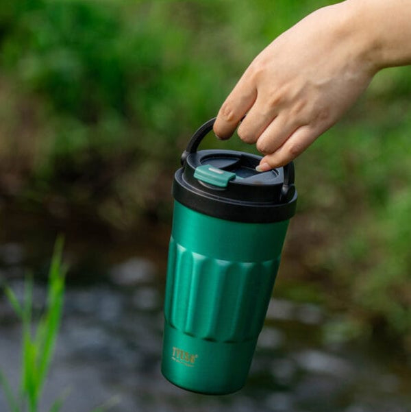 Tyeso Coffe Mug Vakumlu Paslanmaz Çelik Taşıma Kulplu 400ML