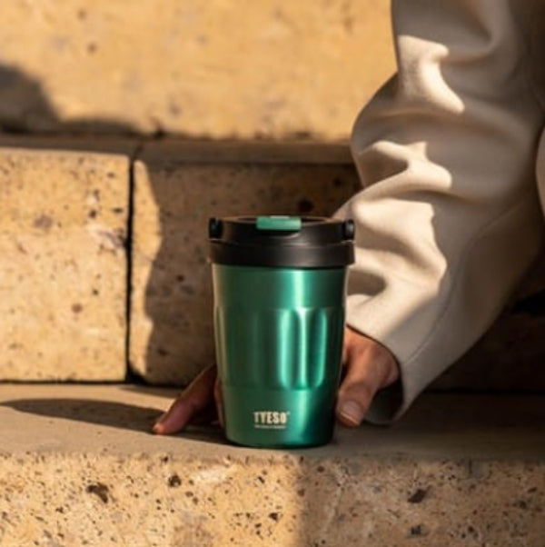 Tyeso Coffe Mug Vakumlu Paslanmaz Çelik Taşıma Kulplu 400ML