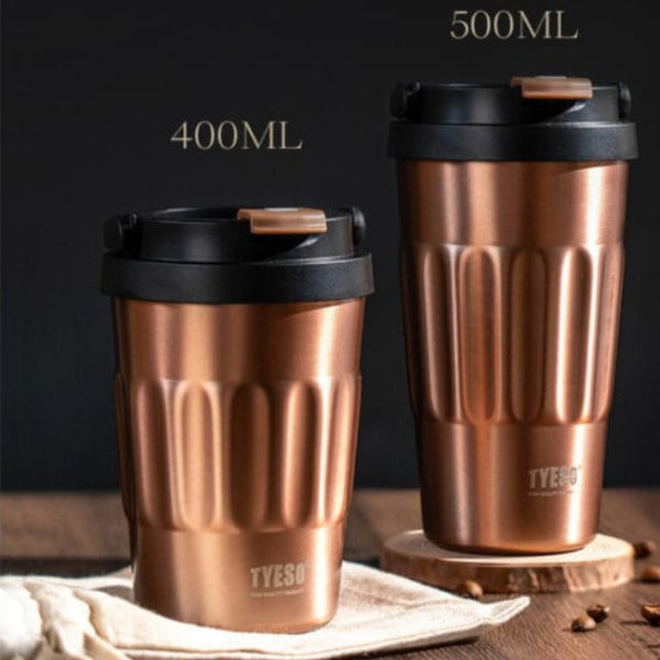 Tyeso Coffe Mug Vakumlu Paslanmaz Çelik Taşıma Kulplu 400ML