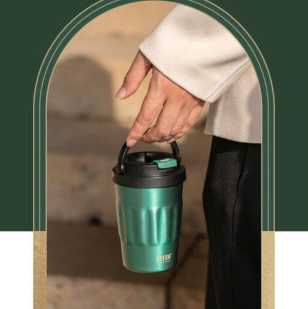 Tyeso Coffe Mug Vakumlu Paslanmaz Çelik Taşıma Kulplu 500ML