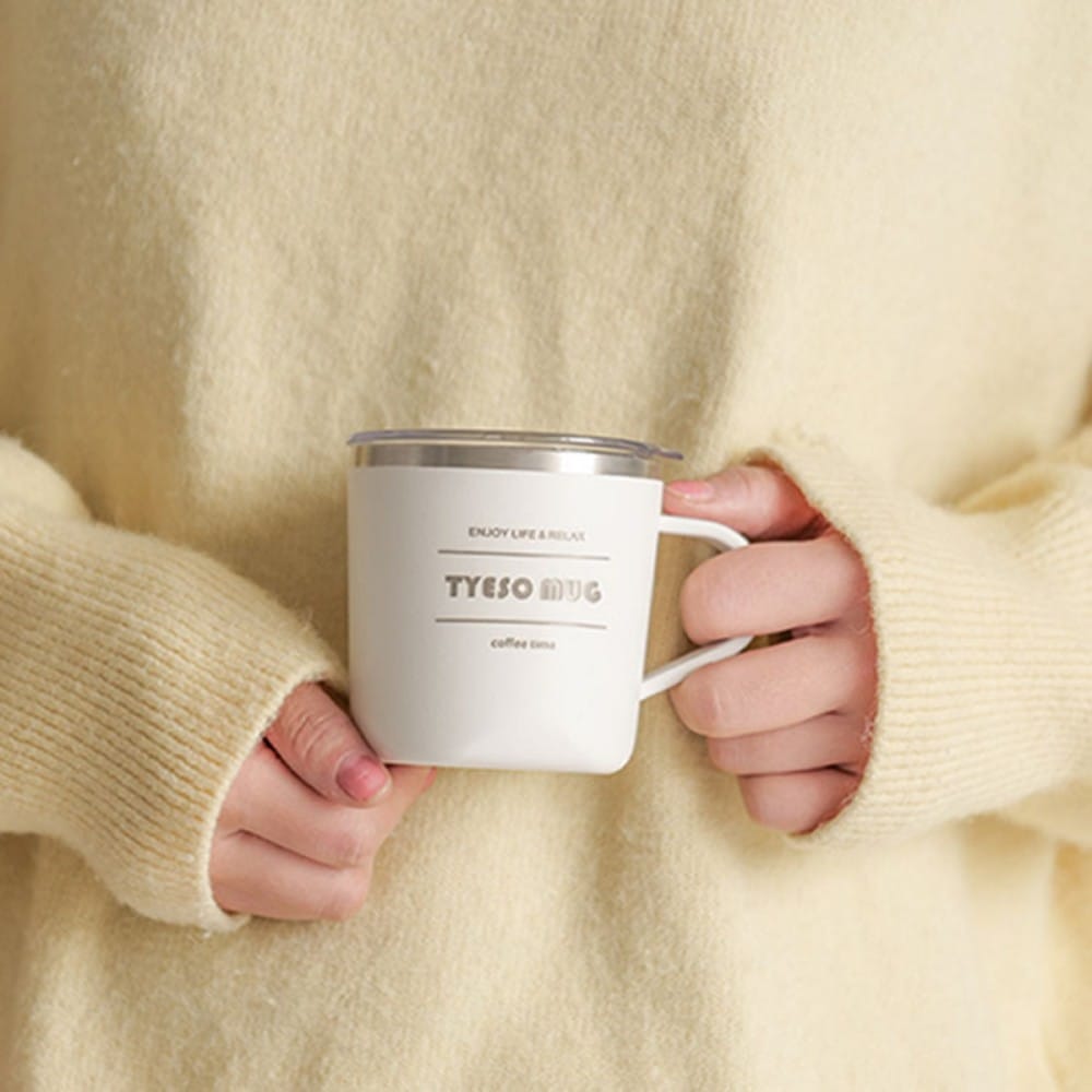 Tyeso Cubic Mug Vakumlu Paslanmaz Çelik Kapaklı 300 ML(Siyah)