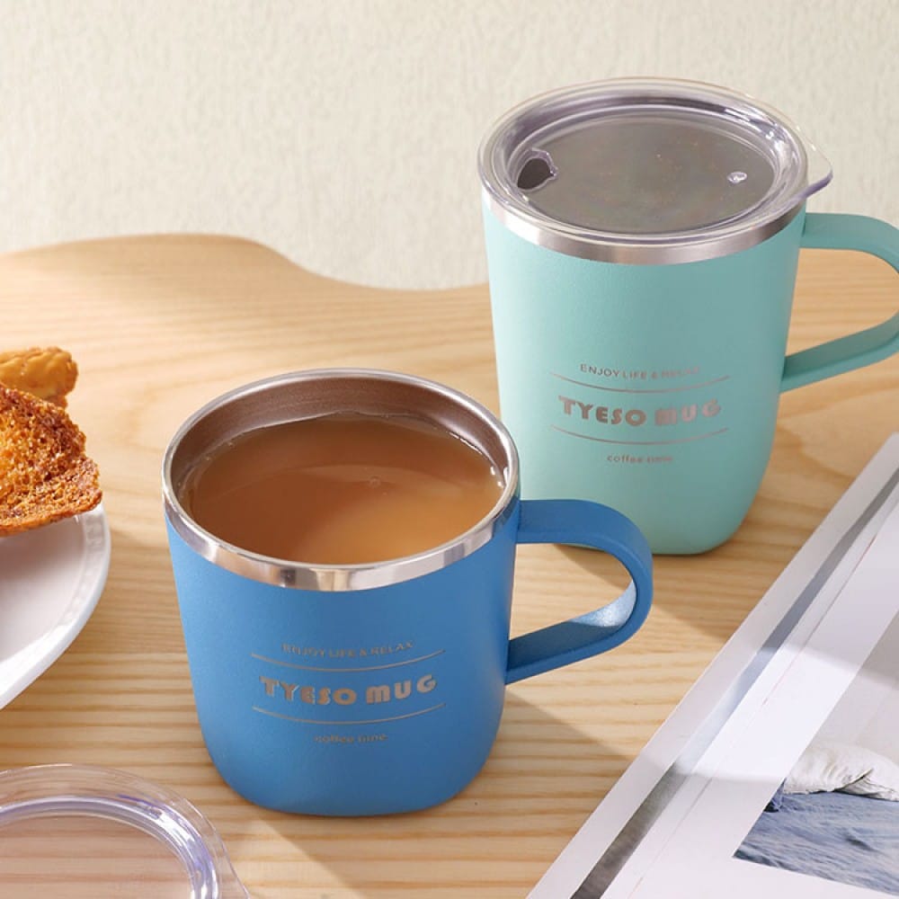 Tyeso Cubic Mug Vakumlu Paslanmaz Çelik Kapaklı 300 ML(Siyah)