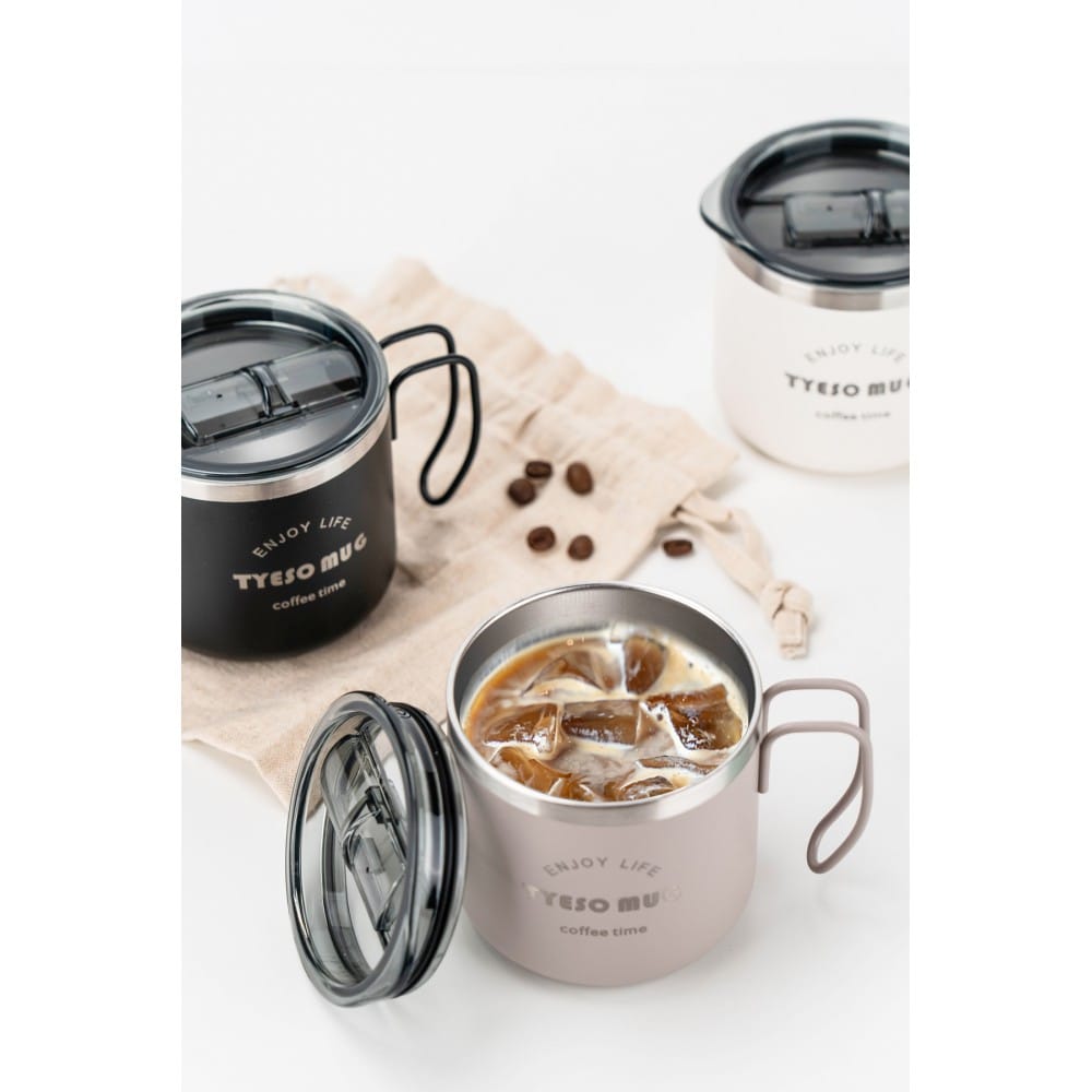 Tyeso Fiery Coffe Mug Paslanmaz Çelik Termal Kapaklı 350ML