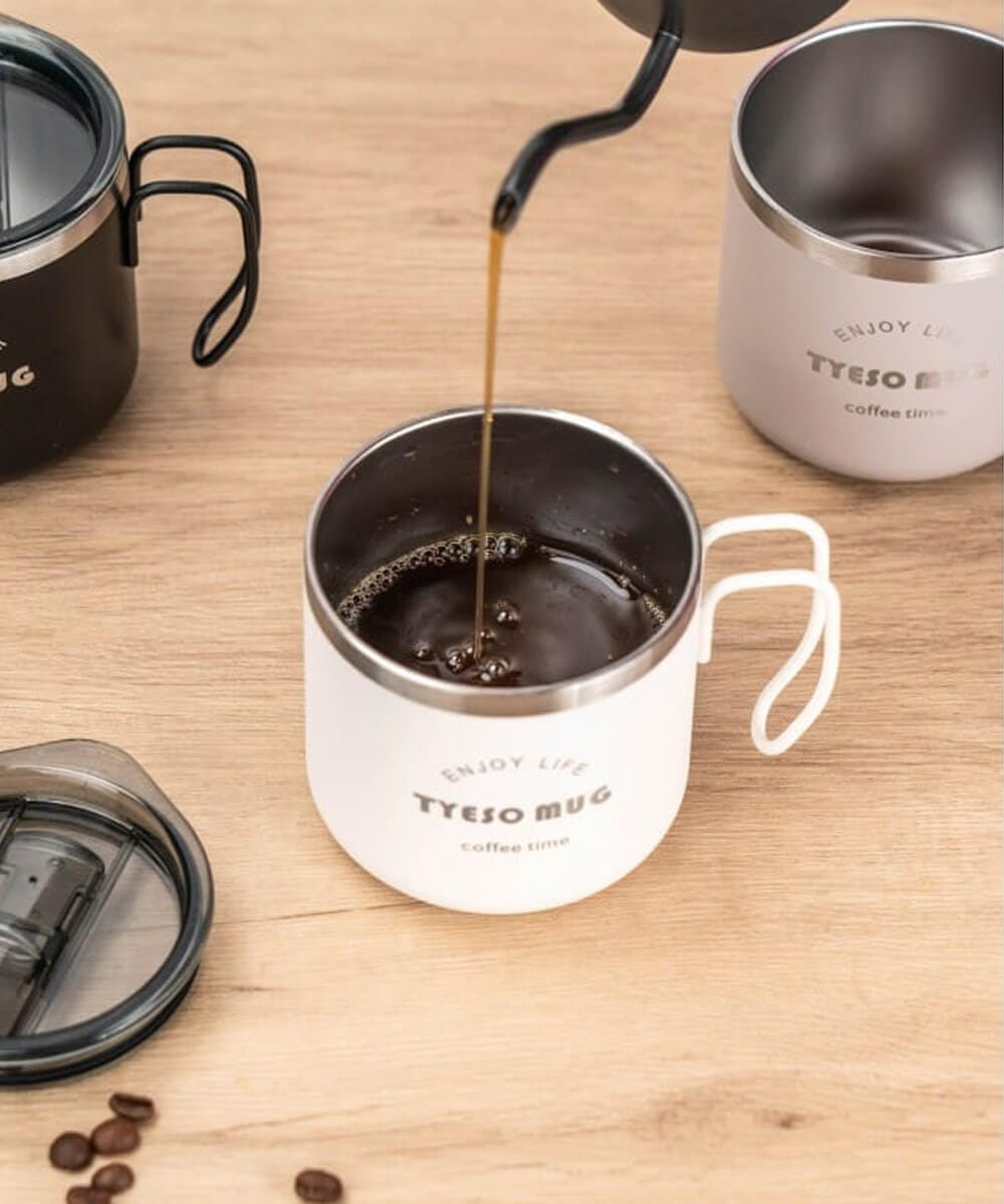 Tyeso Fiery Coffe Mug Paslanmaz Çelik Termal Kapaklı 350ML