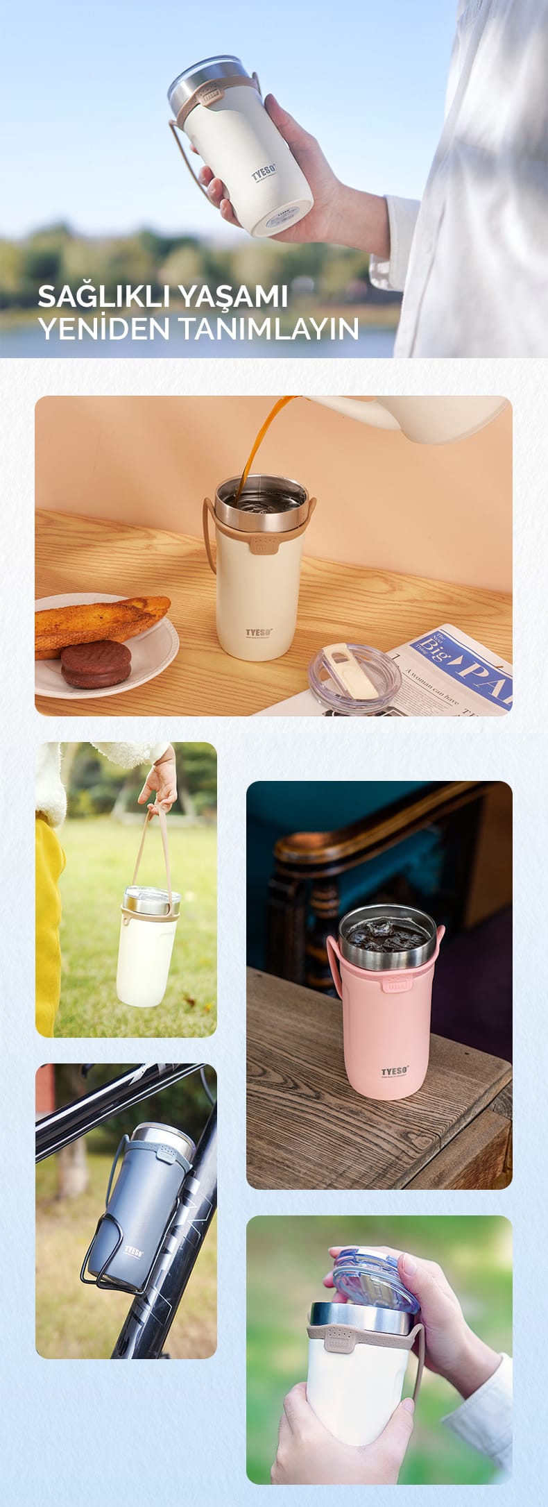 Tyeso SoulMate Tumbler Silikon Askı 550 ML