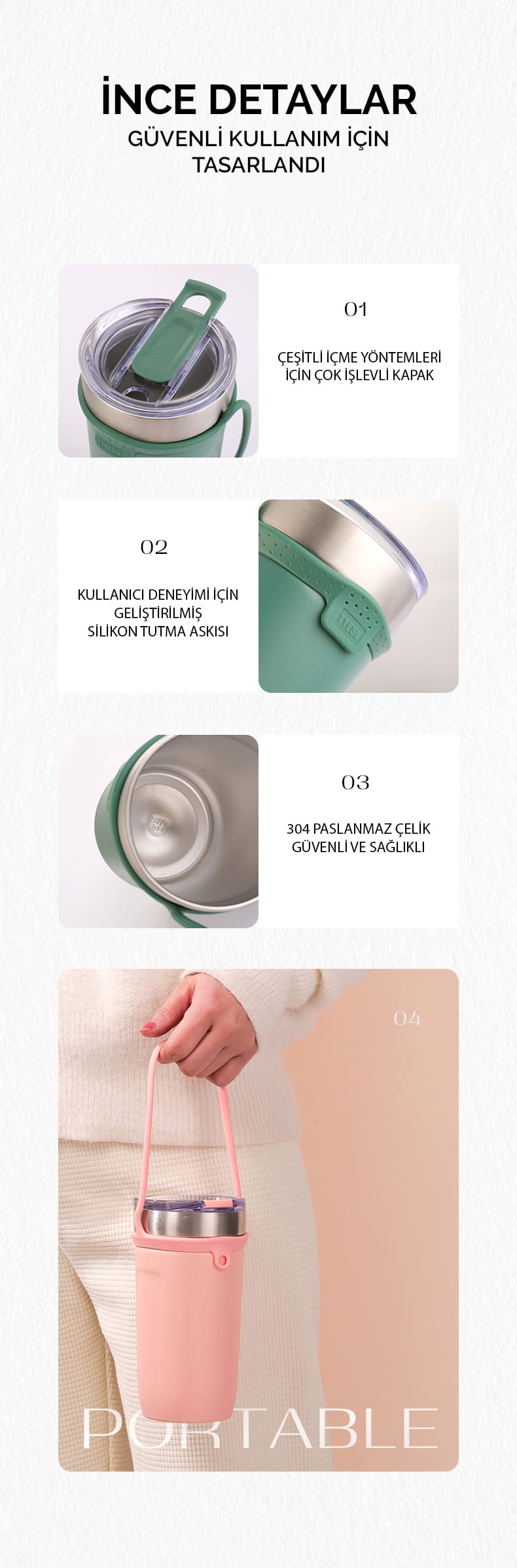 Tyeso SoulMate Tumbler Silikon Askı 550 ML