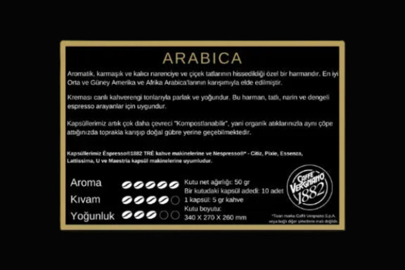 Caffe Vergnano Espresso Arabica Kapsül Kahve