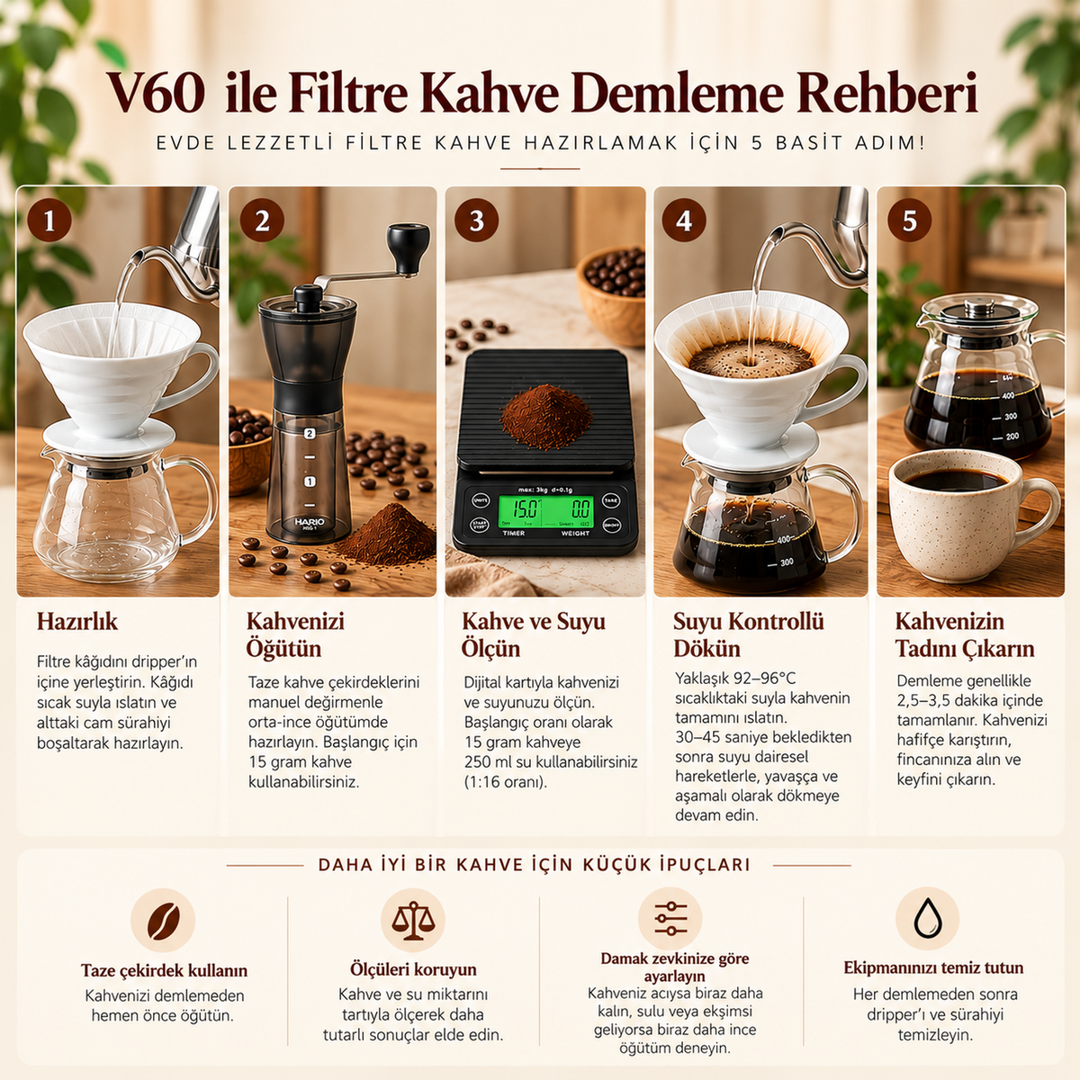 V60 Profesyonel Filtre Kahve Demleme Seti