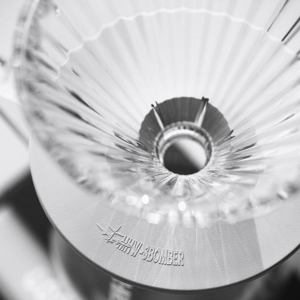 MHW-3BOMBER Elf Glass Coffee Dripper Şeffaf Beyaz Tabanli - Kahvemod (2)