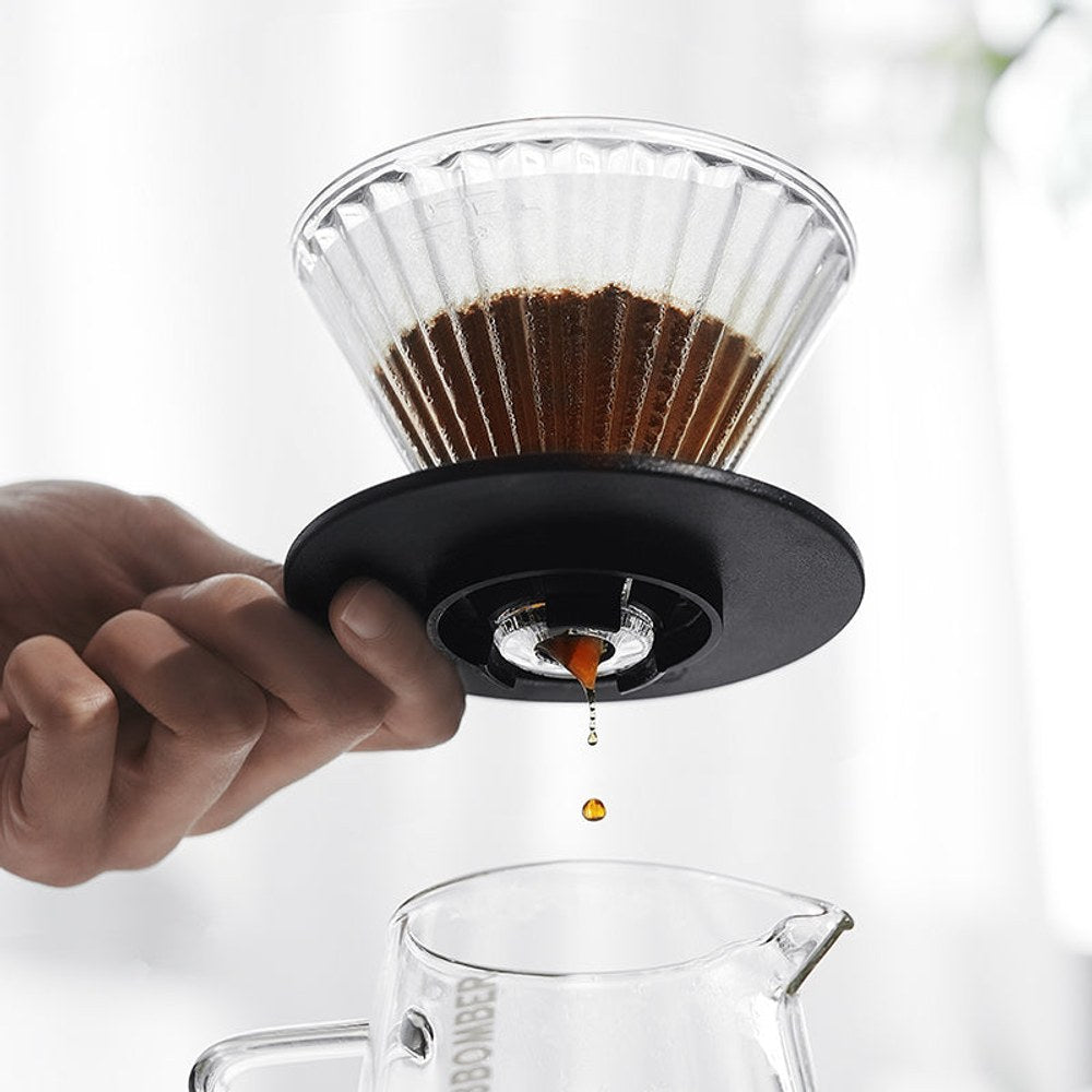 MHW-3BOMBER Elf Glass Coffee Dripper Şeffaf Siyah Tabanlı - Kahvemod (3)