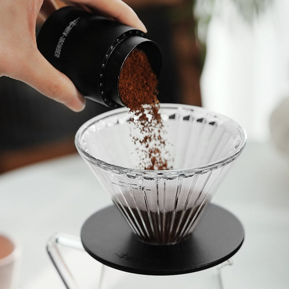 MHW-3BOMBER Elf Glass Coffee Dripper Şeffaf Siyah Tabanlı - Kahvemod (4)