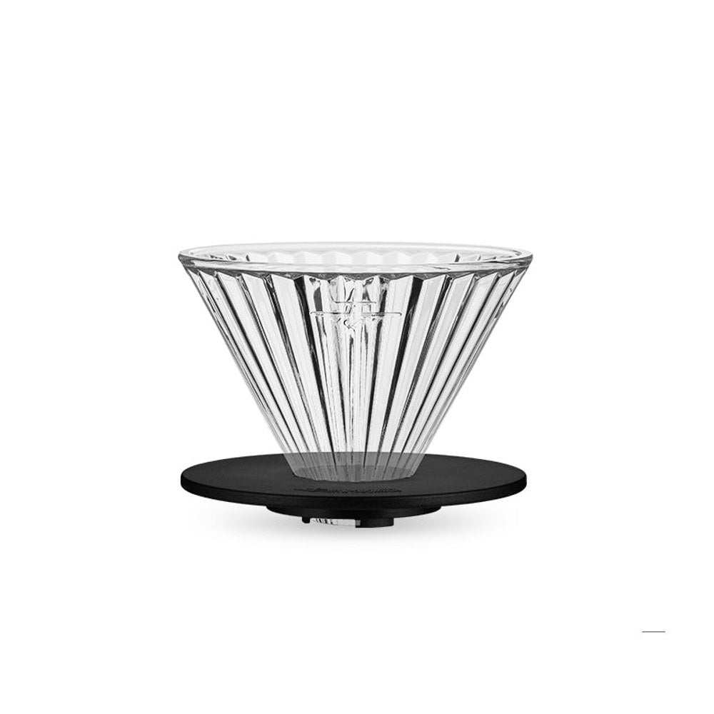 MHW-3BOMBER Elf Glass Coffee Dripper Şeffaf Siyah Tabanlı - Kahvemod