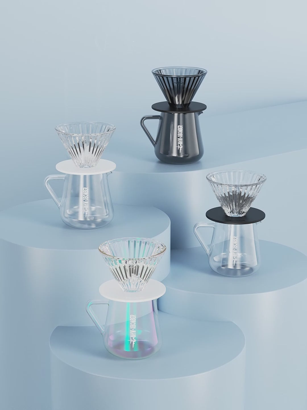 Videoyu yükle: MHW-3BOMBER Elf Glass Coffee Dripper Şeffaf Siyah Tabanlı