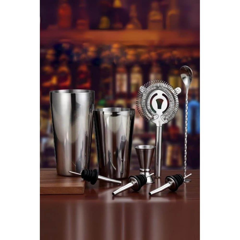 Vosco 7 Parça Kokteyl Shaker / Boston Kokteyl Shaker VSC-700B - Kahvemod (3)