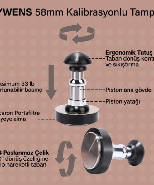 Aywens Kalibrasyonlu Kahve Tamper