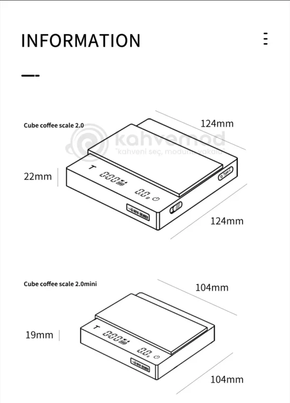 MHW-3BOMBER Cube 2.0 Mini Kahve Tartısı